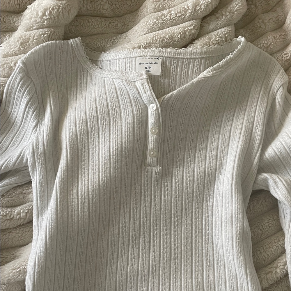 Abercrombie Kids White Long Sleeve Tee